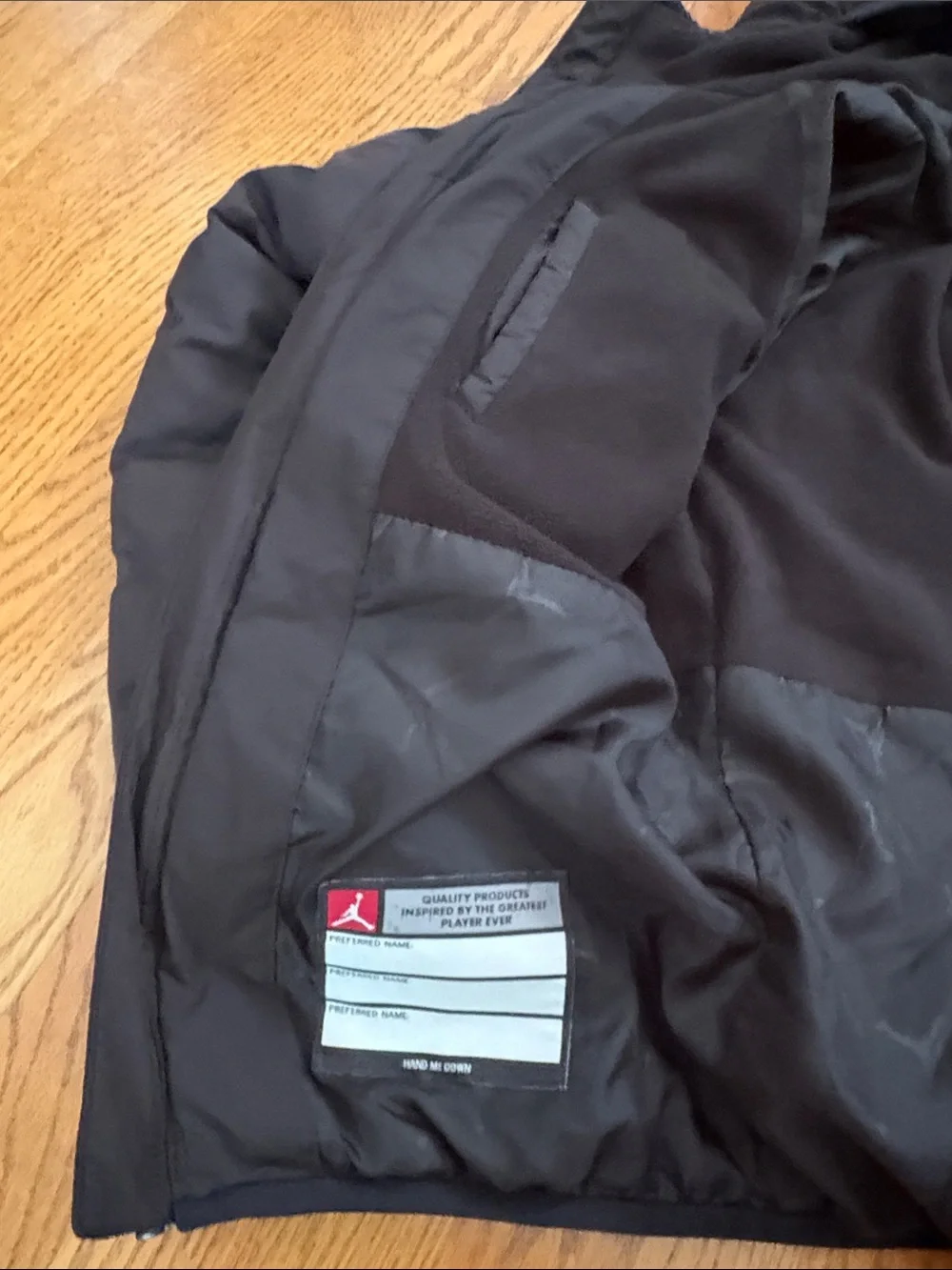Jordan Black Hooded Puffer Jacket with White Jumpman